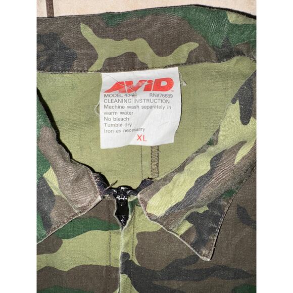 Avid mens camo jumpsuit size XL zip up green - Picture 2 of 5